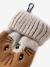 Animal Beanie + Snood + Mittens Set for Babies pecan nut 