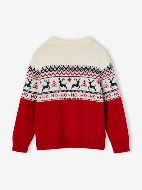 Christmas Special Jacquard Knit Jumper for Children, Family Capsule Collection navy blue+red 