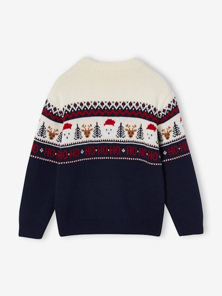 Christmas Special Jacquard Knit Jumper for Children, Family Capsule Collection navy blue+red 