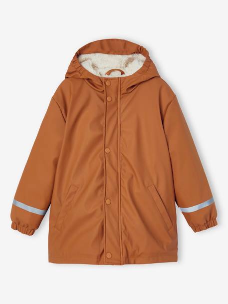 Raincoat with Sherpa Lining, for Boys caramel 