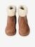 Leather Boots with Fur Lining & Zip, for Girls camel 