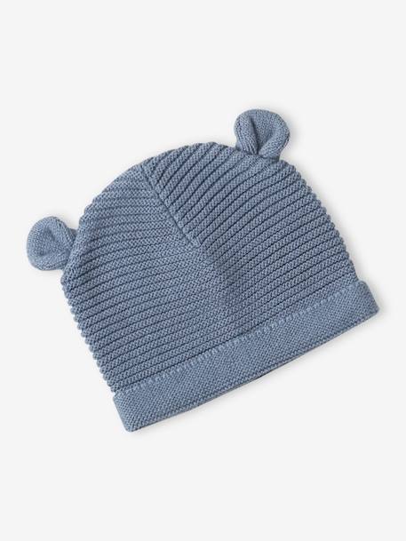 Beanie, Mittens & Booties Set, Matching Pouch, for Newborn Babies denim blue+grey blue+navy blue+rosy+White 