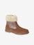 Leather Boots with Fur Lining & Zip, for Girls camel 