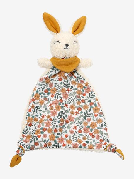 Comforter Rabbit + Rattle green+rose 