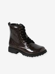 -Patent Boots with Laces & Zip, for Girls