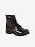 Patent Boots with Laces & Zip, for Girls black+bronze+set black 