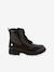 Patent Boots with Laces & Zip, for Girls black+bronze+set black 