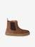 Leather Chelsea Boots with Elastic & Zip for Boys camel 