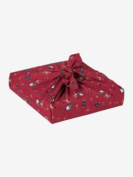 Pack of 2 Father Christmas Furoshikis red 