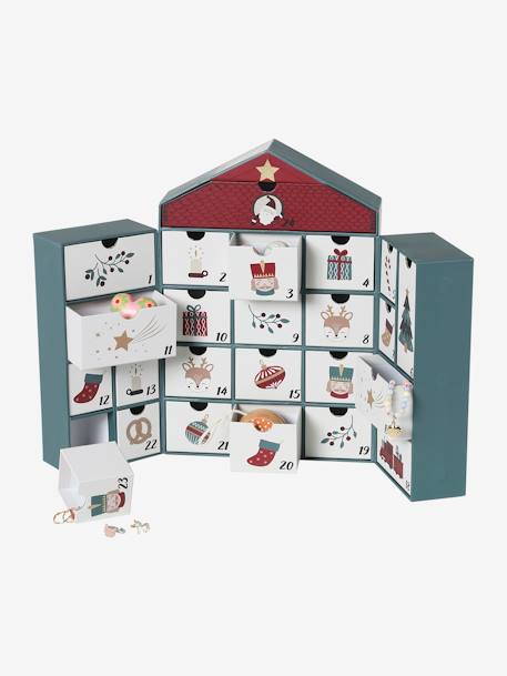 Cardboard House Advent Calendar printed green 