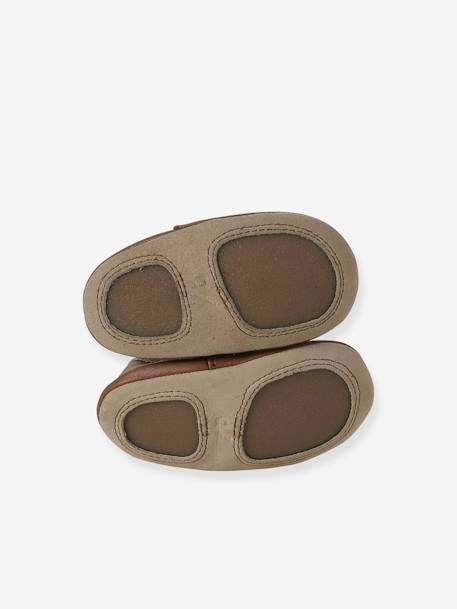 Soft Leather Reindeer Pram Shoes for Babies brown 