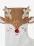 Reindeer in Sherpa Christmas Stocking printed beige 