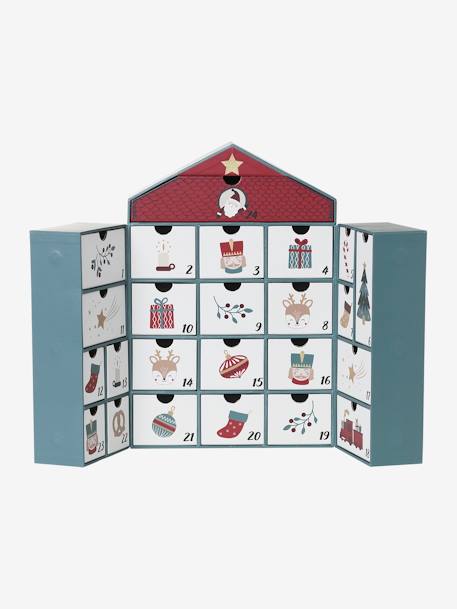 Cardboard House Advent Calendar printed green 