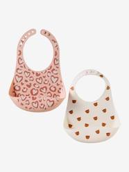 Nursery-Mealtime-Bibs-Set of 2 Silicone Bibs