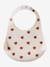 Set of 2 Silicone Bibs brown+printed pink+sage green 