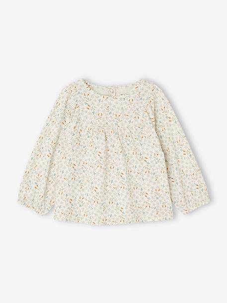 Printed Long Sleeve Top for Babies ecru+vanilla 