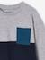 Colourblock Top for Boys blue+GREEN MEDIUM SOLID WITH DESIG+ochre 