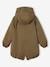 Hooded Parka with Faux Fur Lining for Girls black+dusky pink+green+khaki+old rose 