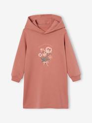 Girls-Dresses-Fleece Dress with Hood & Fancy Details for Girls