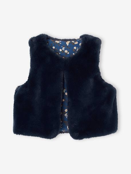 4-Piece Ensemble for Babies: Dress + Reversible Bodywarmer + Headband + Tights navy blue 