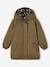 Hooded Parka with Faux Fur Lining for Girls black+dusky pink+green+khaki+old rose 