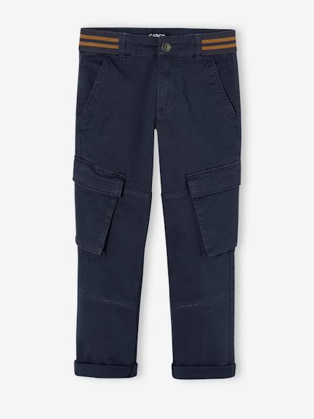 NARROW Hip MorphologiK Straight Leg Cargo Trousers for Boys bronze+night blue 