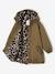 Hooded Parka with Faux Fur Lining for Girls black+dusky pink+green+khaki+old rose 