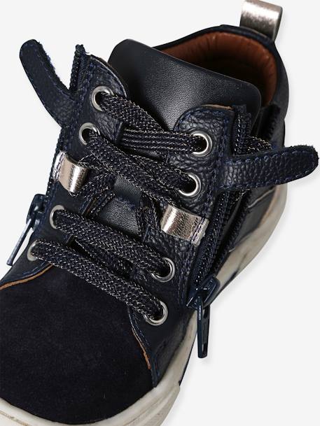 High-Top Trainers with Laces & Zips navy blue 