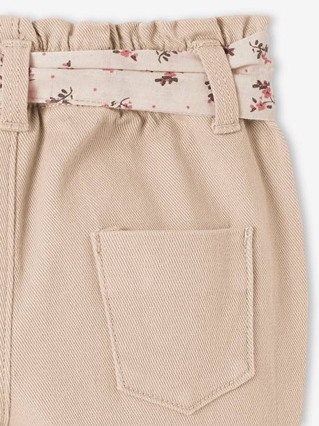 Trousers with Fabric Belt for Babies beige+Green+old rose 