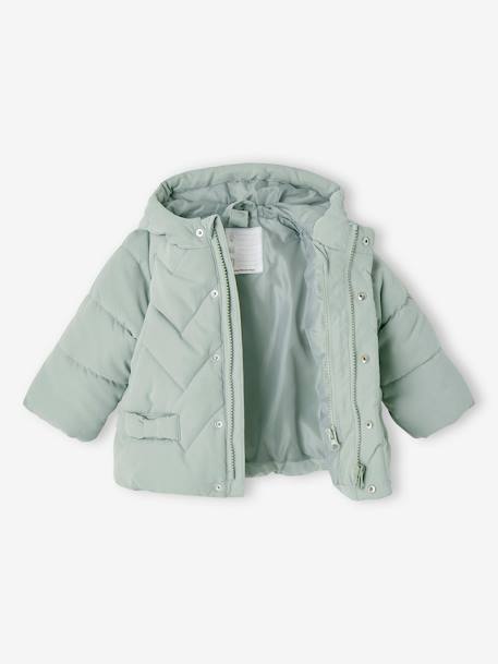 3-in-1 Quilted Coat for Babies aqua green+rose+slate blue 