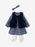 4-Piece Ensemble for Babies: Dress + Reversible Bodywarmer + Headband + Tights navy blue 