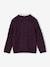 Cable Knit Jumper with Collar in Broderie Anglaise plum 