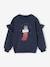 Sweatshirt with Ruffles & Fancy Cat Motifs for Girls navy blue 