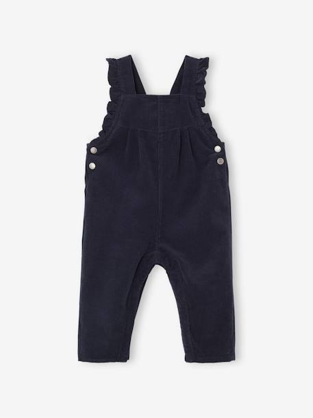 Corduroy Dungarees with Ruffles for Babies PURPLE DARK SOLID+slate blue 