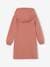 Fleece Dress with Hood & Fancy Details for Girls anthracite+green+grey blue+old rose+terracotta 