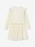 Dual Fabric Christmas Special Dress with Tulle Skirt for Girls ecru 