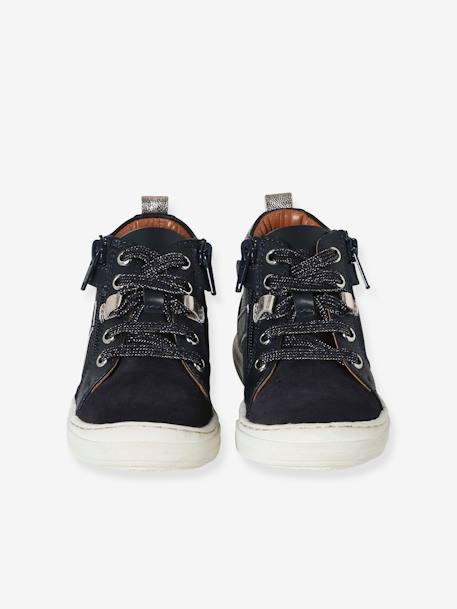 High-Top Trainers with Laces & Zips navy blue 