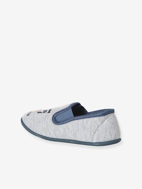 Elasticated Slippers in Canvas for Children marl grey+night blue+printed blue+printed grey 