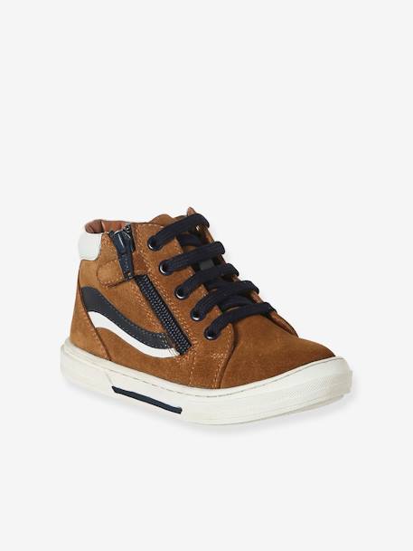 High-Top Leather Shoes for Boys brown 