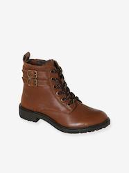 -Newsboy Leather Boots for Girls