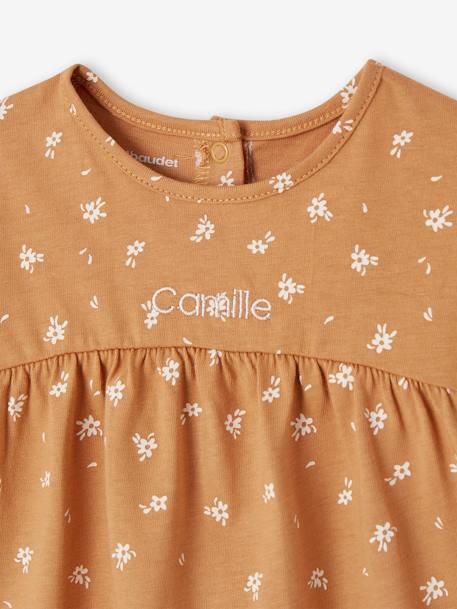 Long Sleeve Printed T-Shirt in Organic Cotton for Babies hazel+sage green+vanilla 