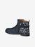 Leather Boots with Star Print for Girls camel+navy blue 