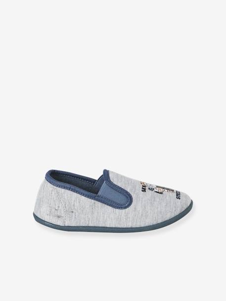 Elasticated Slippers in Canvas for Children marl grey+night blue+printed blue+printed grey 