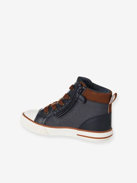 High-Top Trainers with Laces & Zips for Children navy blue 