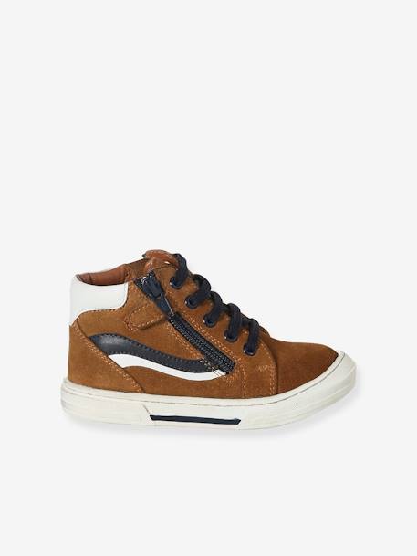 High-Top Leather Shoes for Boys brown 