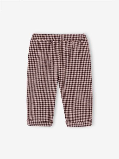 Chequered Trousers in Flannel for Babies chequered brown 