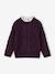 Cable Knit Jumper with Collar in Broderie Anglaise plum 