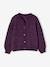 Soft Knit Cardigan for Girls aubergine+marl pink+vanilla 