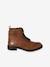 Newsboy Leather Boots for Girls black+brown 