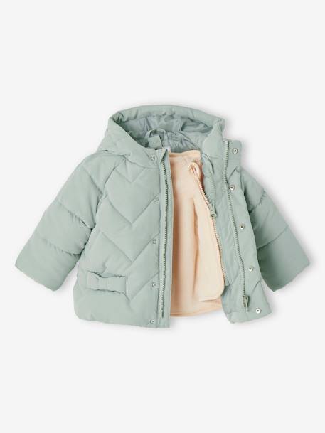 3-in-1 Quilted Coat for Babies aqua green+rose+slate blue 